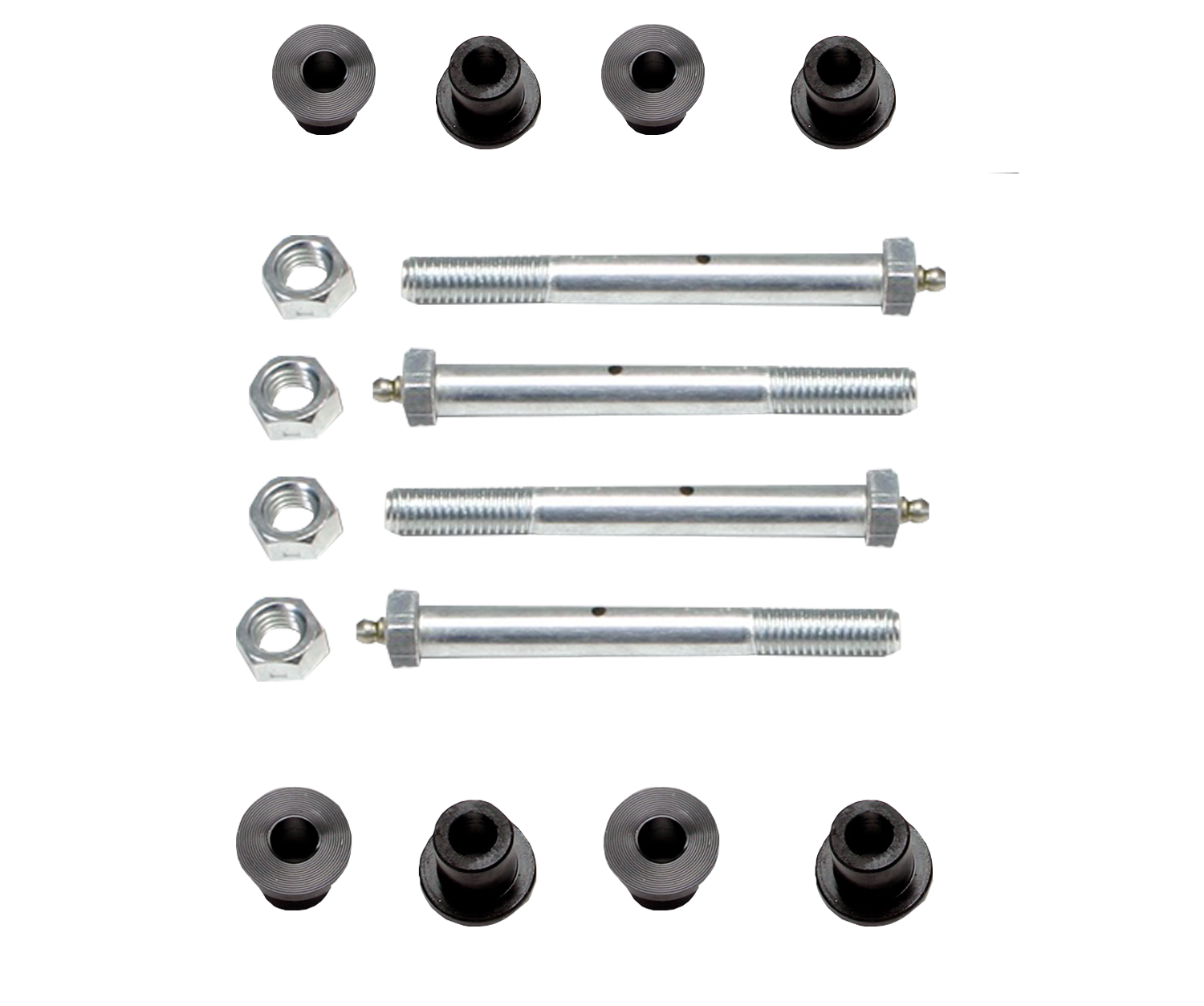 Jeep CJ5/CJ7/CJ8 Greaseable Bolt kit for Warrior Leaf Spring Shackles - Front
