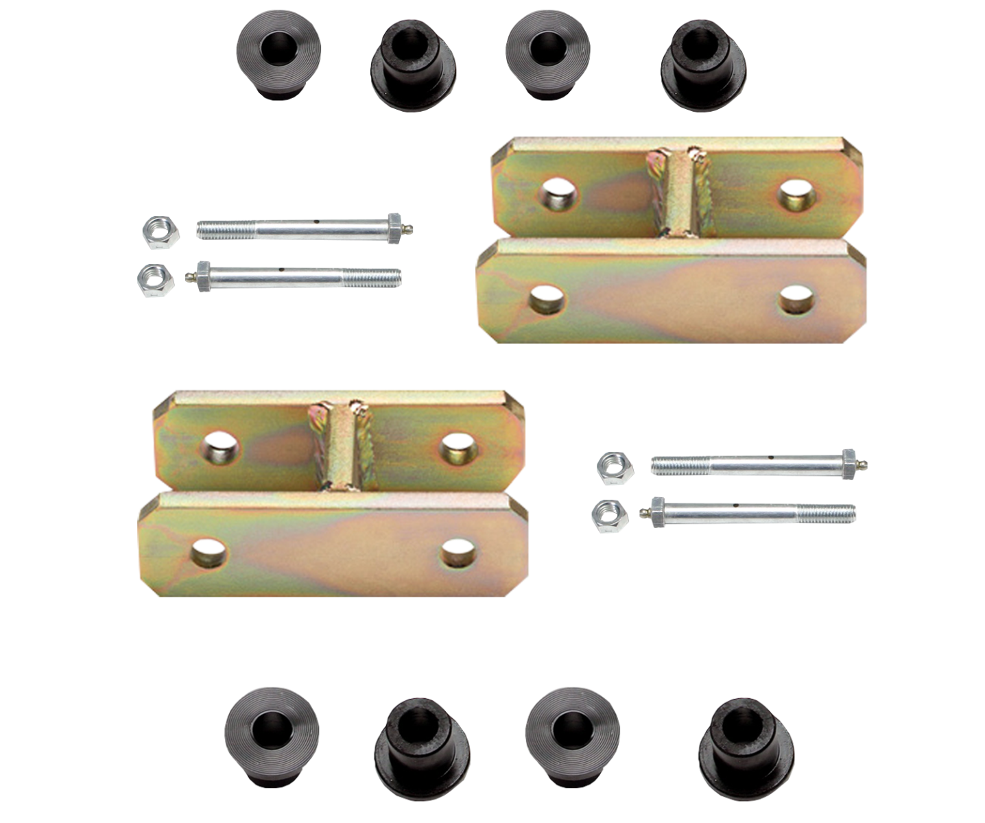 Heavy Duty Greasable Leaf Spring Shackle Kit (0" Lift)