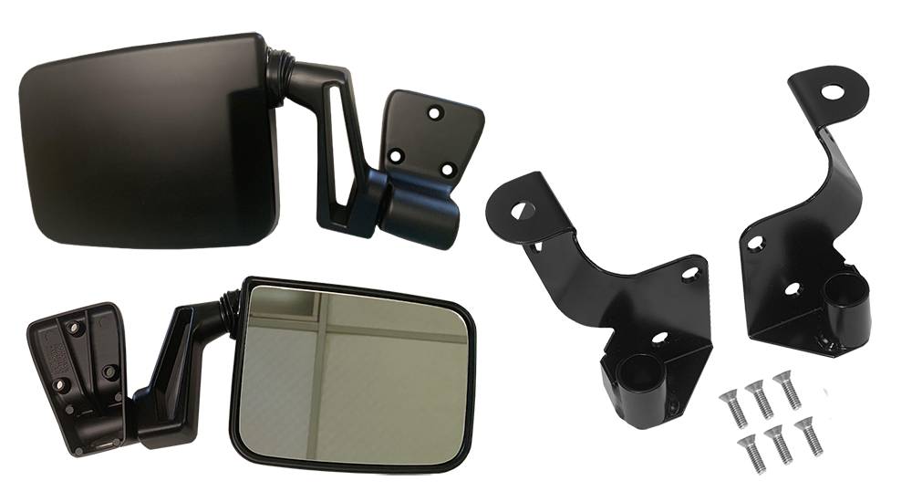 Jeep CJ7/YJ Mirror & Light Combo Bracket w/ Mirrors