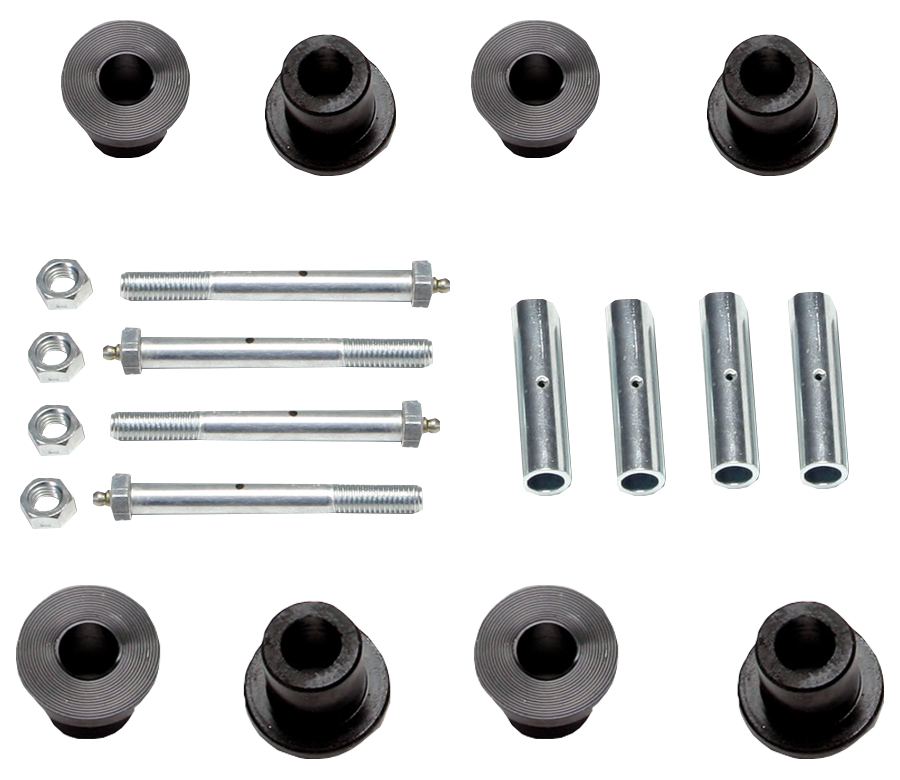 Chevy S-10 Greaseable Bolt & Bushing Kit for Warrior Leaf Spring Shackles - Rear