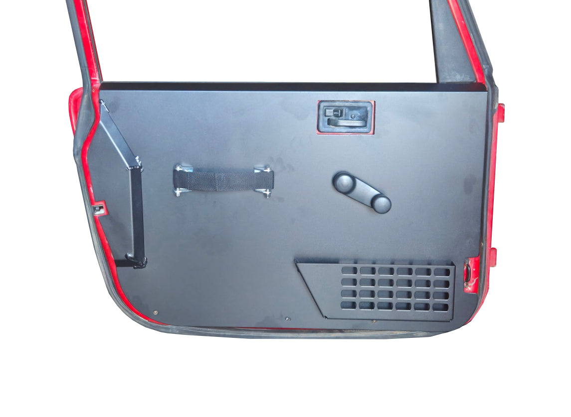 Jeep Wrangler TJ/LJ Interior Door Panels w/ Pocket (Full Door) - Black Powder Coated Flat Aluminum