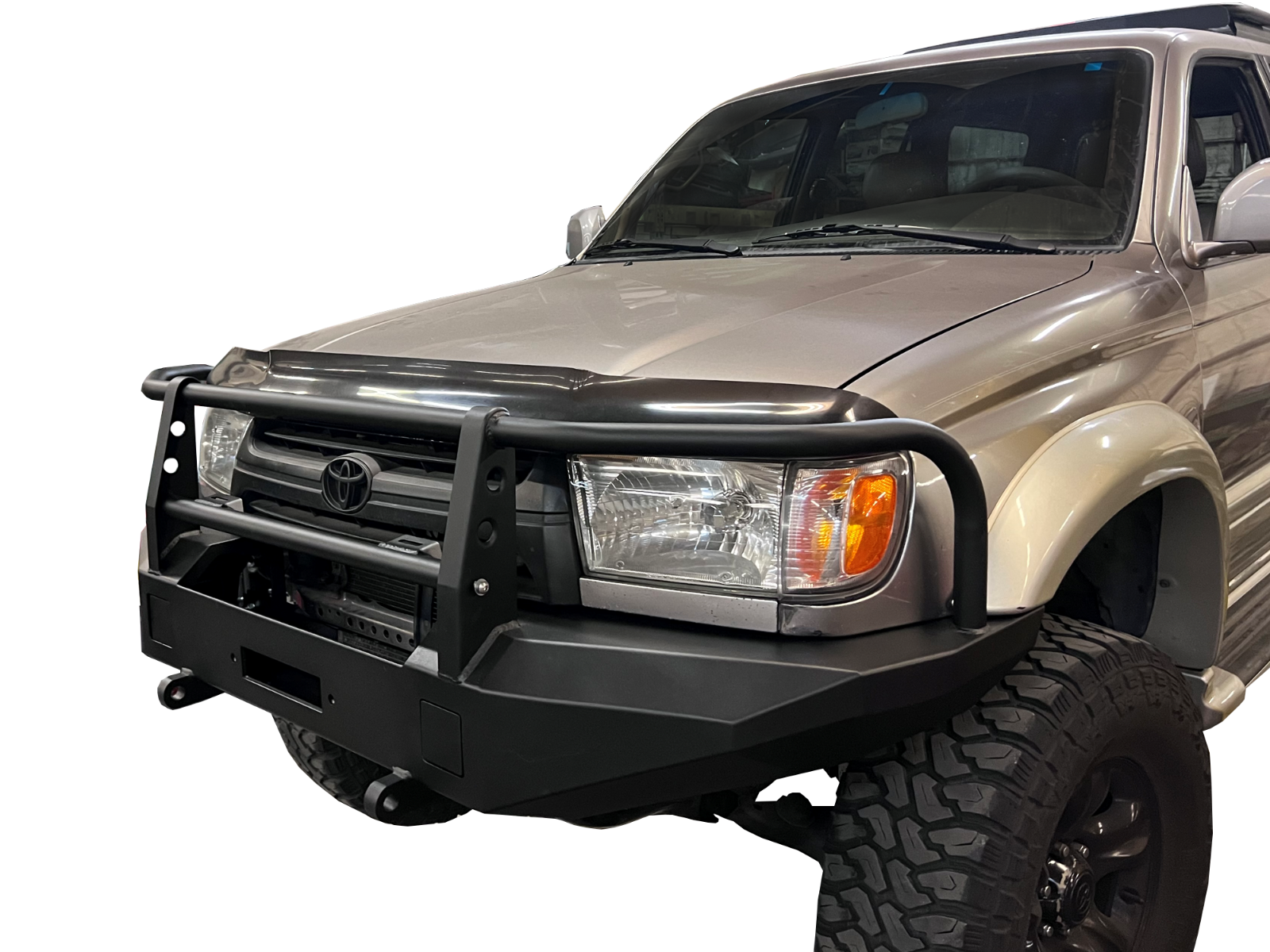 Toyota 4Runner Front Winch Bumper with D-Rings + Brush Guard