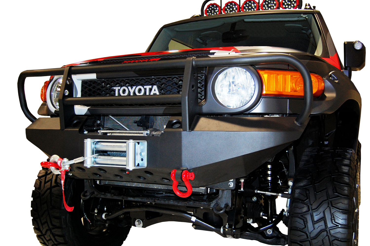 Toyota FJ Cruiser Front Winch Bumper w/ Brush Guard & D-Ring Mounts