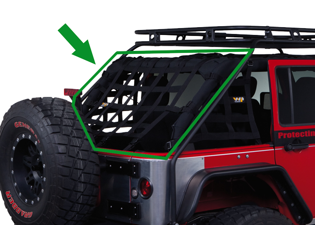 Jeep JKU Rear Cage Netting