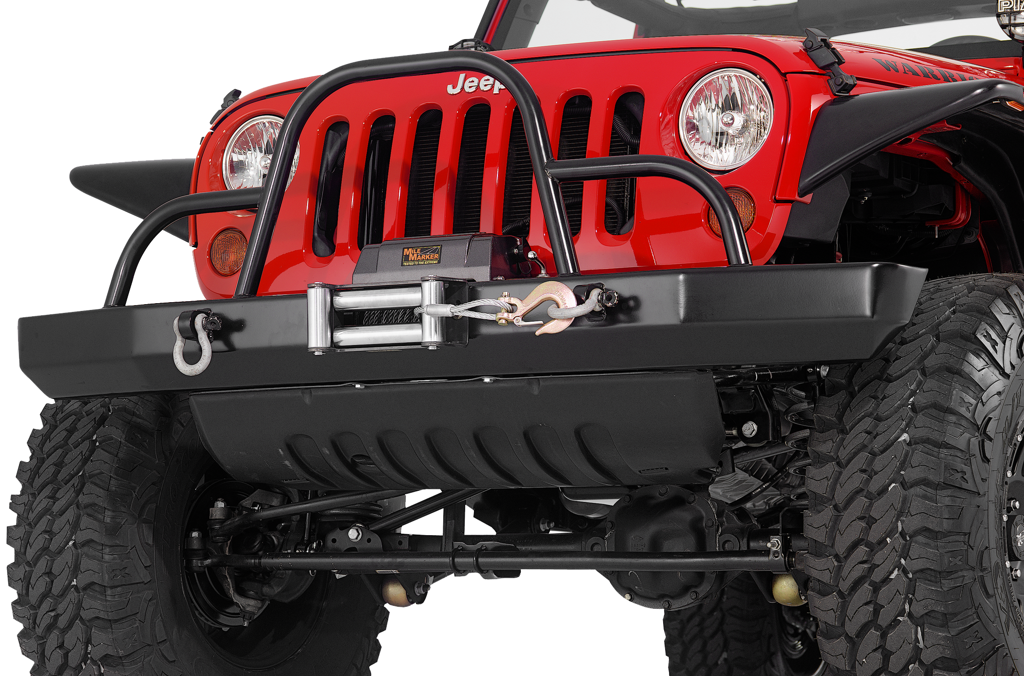 Jeep JK / JKU Rock Crawler Front Winch Bumper w/ Brush Guard & D-Ring Mounts