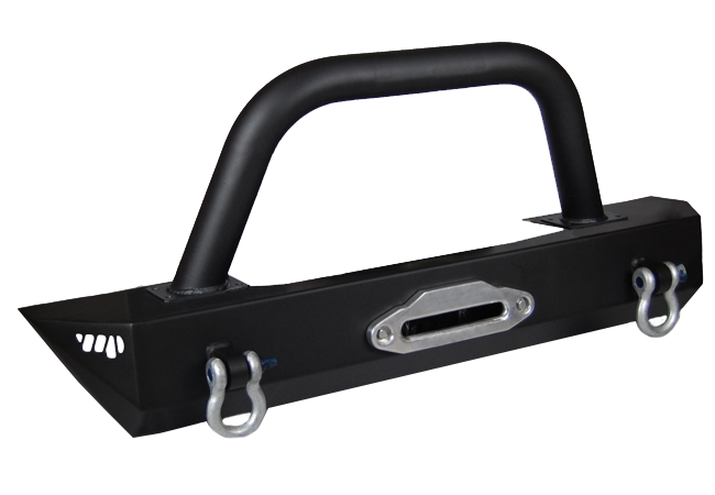 Jeep JK/JKU Stubby Front Winch Bumper w/ 3" Brushguard