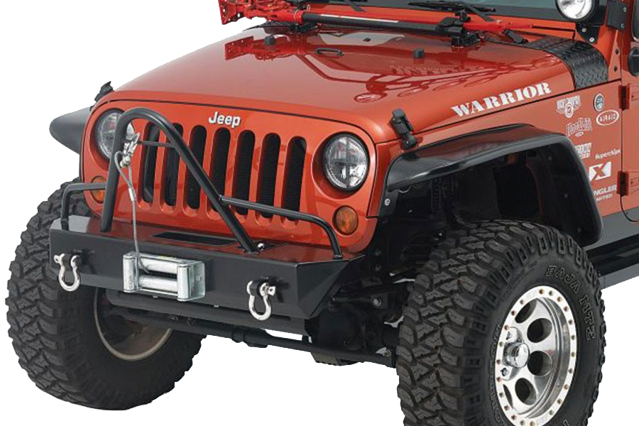 Jeep JK/JKU Stubby Front Winch Bumper w/ Stinger Brushguard