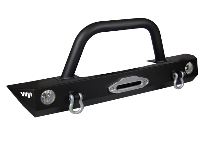 Jeep JK/JKU Mid-Width Front Winch Bumper w/ 3" Brushguard