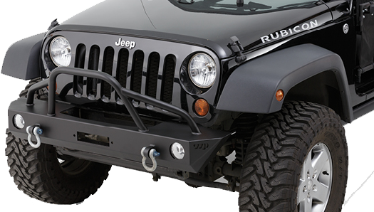 Jeep JK/JKU Mid-Width Front Winch Bumper w/ Pre-Runner Brushguard