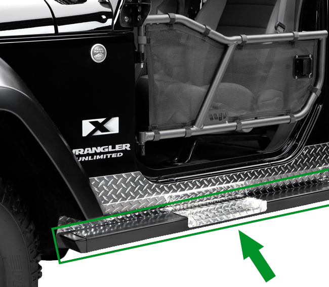 Jeep JKU Rock Bars w/ Diamond Tread Steps