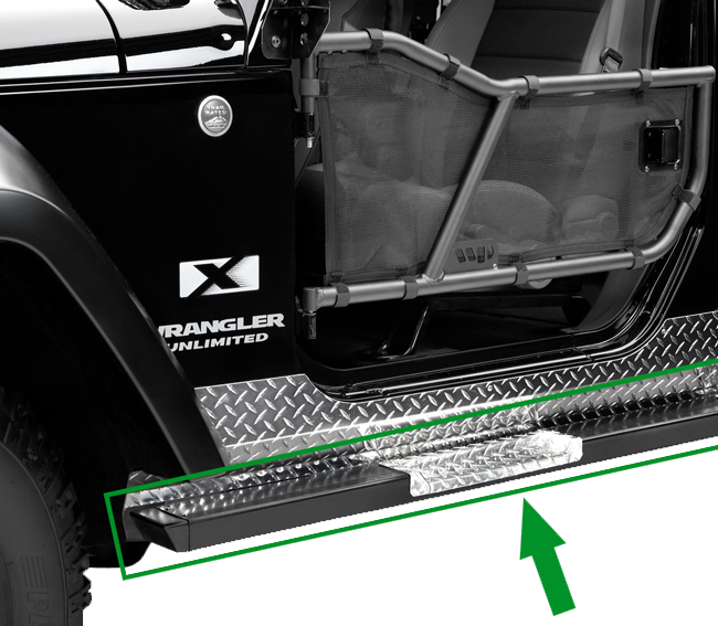 Jeep JK Rock Bars w/ Diamond Tread Steps