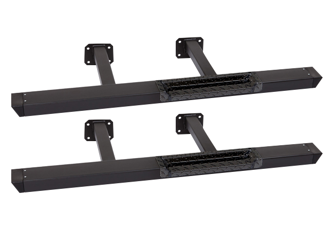 Jeep CJ8 Rock Bars w/ Diamond Tread Step (Black)