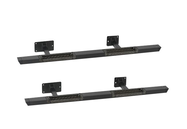 Jeep TJ Rock Bars w/ Diamond Tread Step (Black)