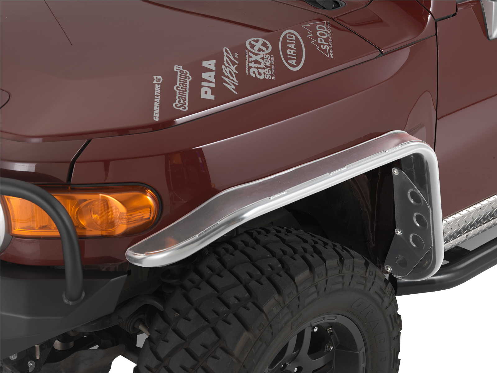 Toyota FJ Cruiser Tube Fender Flares (Front) - RAW