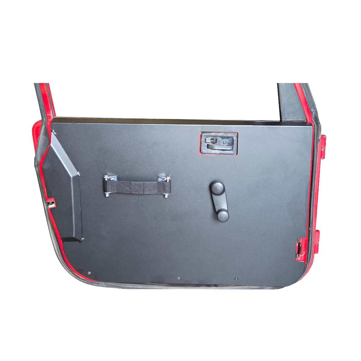 Jeep Wrangler TJ/LJ Interior Door Panels (Full Door) - Black Powder Coated Flat Aluminum